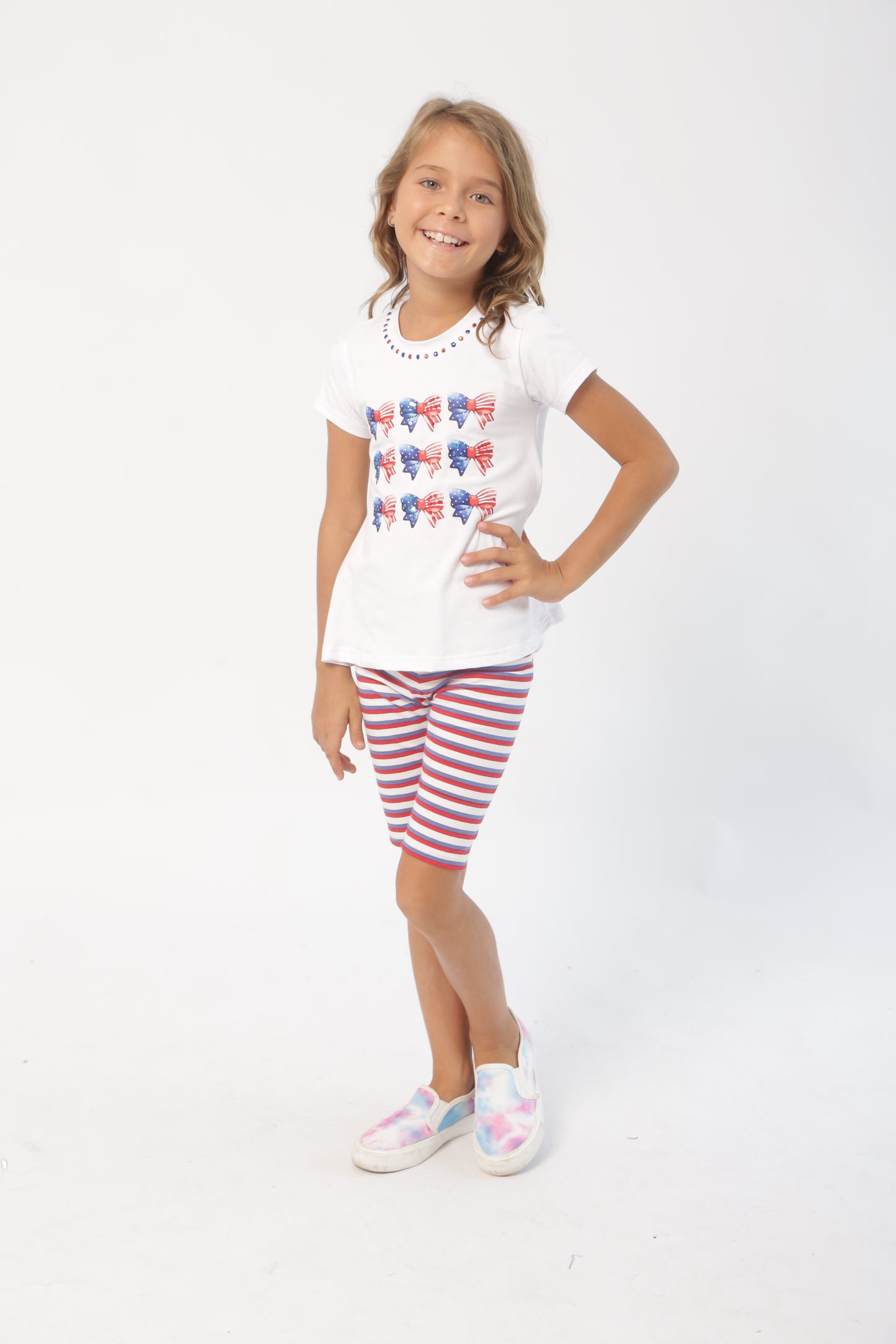 ⭐️ Sparkle Bow Patriotic Tee ⭐️
