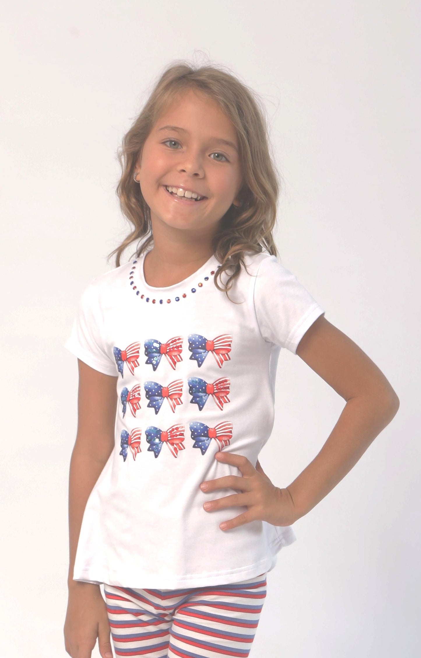 ⭐️ Sparkle Bow Patriotic Tee ⭐️