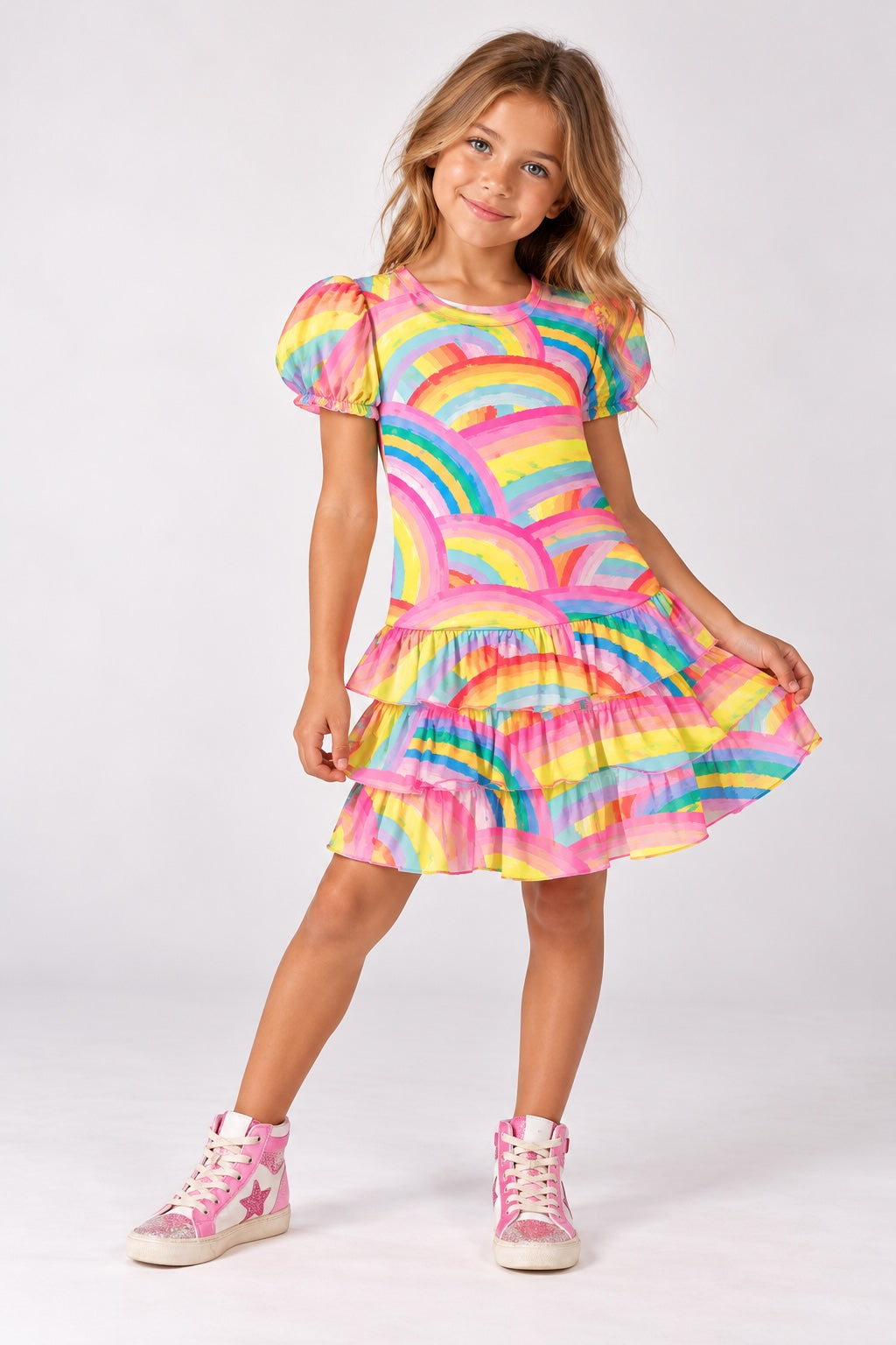 Rainbow Puff Dress