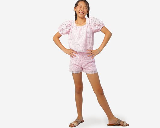 Grace Eyelet Top + Short Set