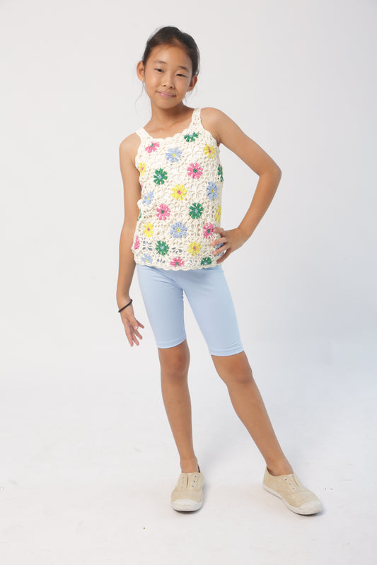 Hand-Crocheted Multi-Flower Top – Lined