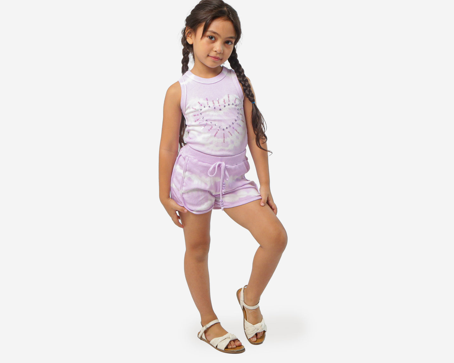 Lavender Dream Sequin Heart Tie Dye Set 💜✨