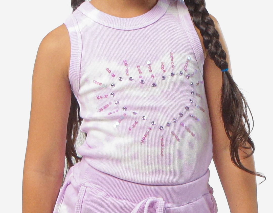 Lavender Dream Sequin Heart Tie Dye Set 💜✨