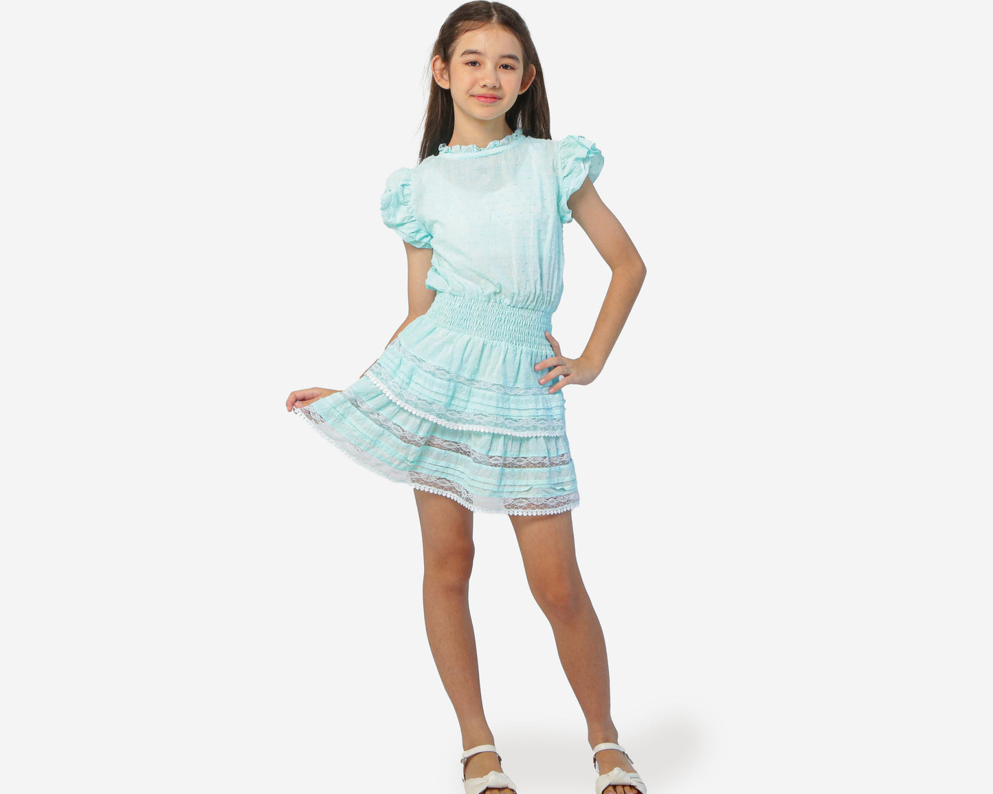 Mint Swiss Dot Lennon Dress
