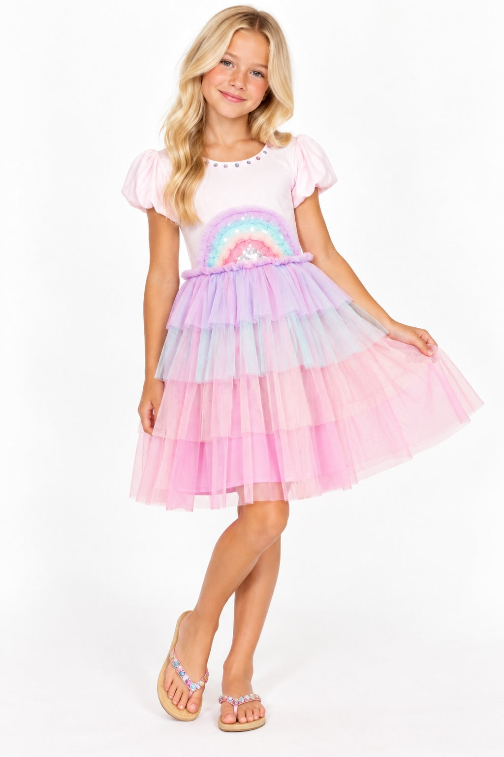 Rainbow Puff Dress