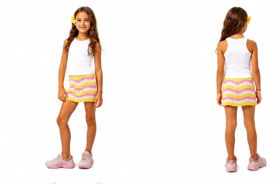 Sunshine Crochet Skort Set