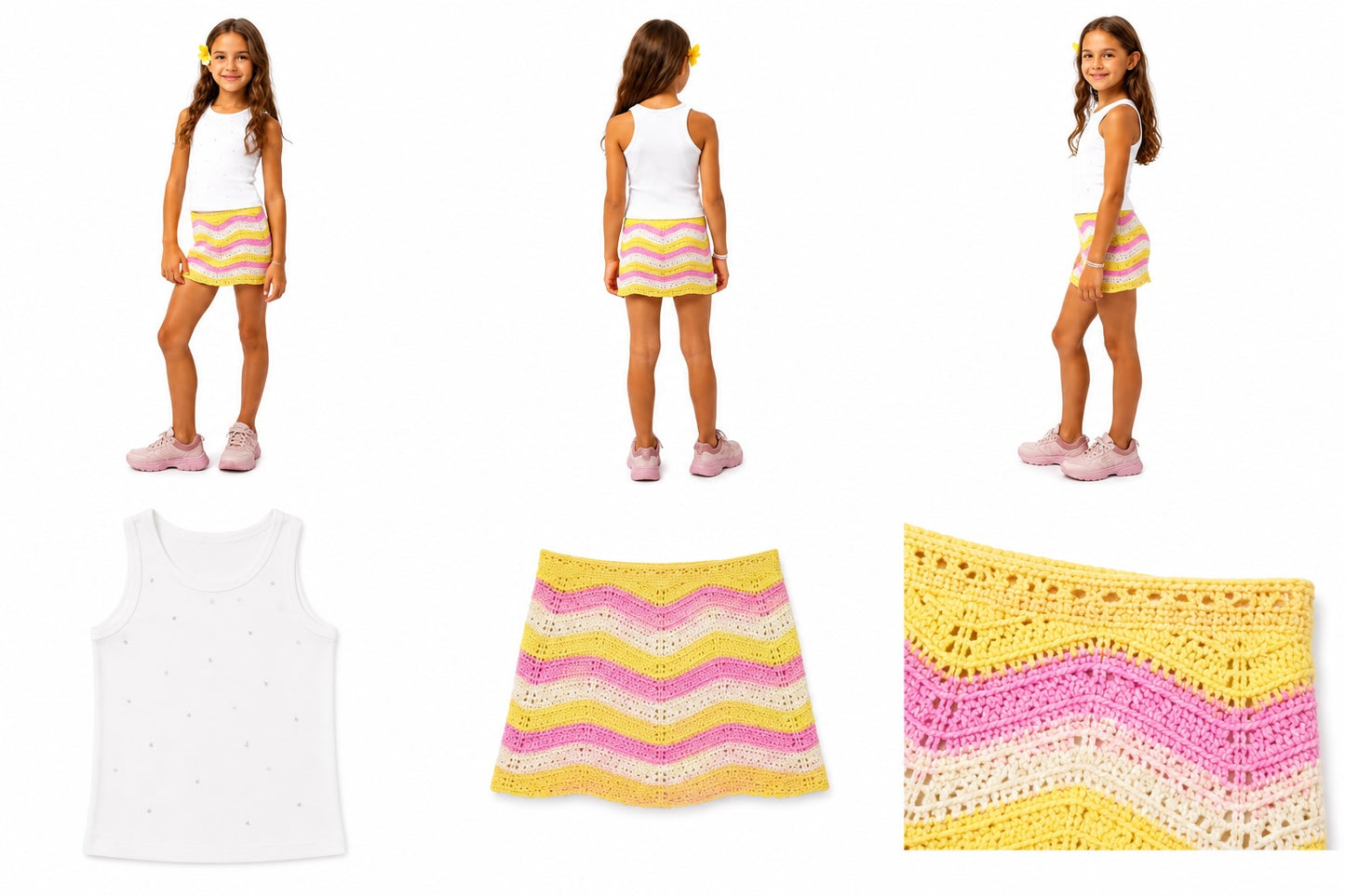 Sunshine Crochet Skort Set